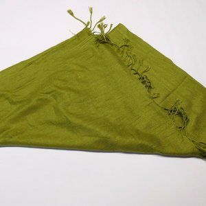 Green Pashmina Silk Blend Scarf Shawl Wrap Fashion 26X64 in.